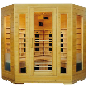 Sauna infrarouge d'angle vitré 4 places