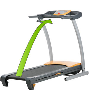 Rangement facilité du tapis de course WESLO Compact SL grâce à son système pliable