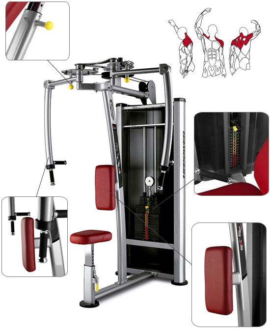 Banc BH Fitness Hipower Rear Deltoid   arrière du dos