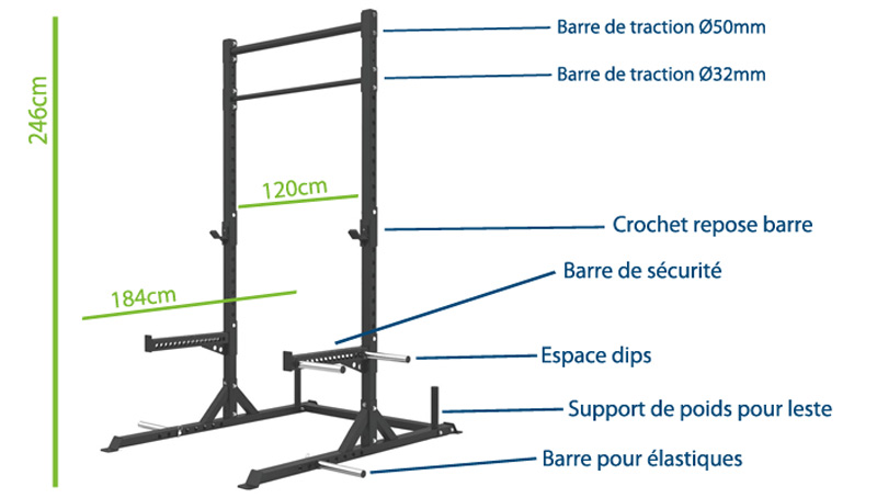 Détails duo rack traction amaya