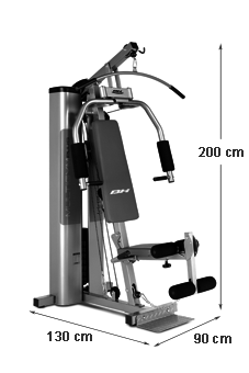 Dimension Appareil musculation Multigym plus BH Fitness