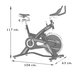 Dimensions Vélo spinning Duke electronico 