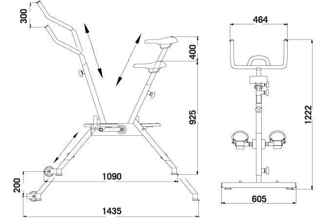Dimensions aquabike Ibiza