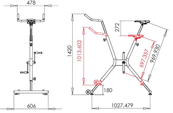 Dimensions poolbike one